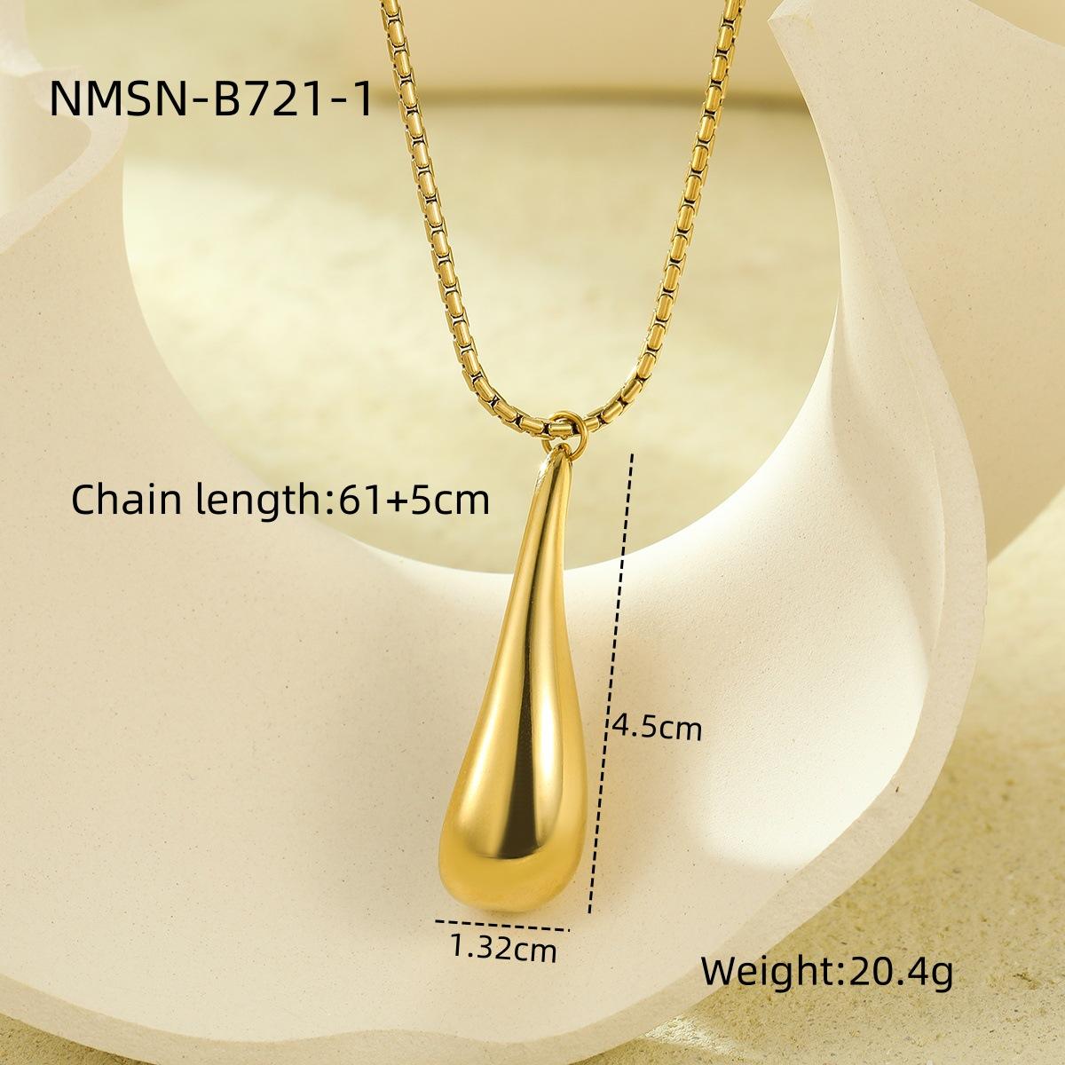 GEMCHIC Women s Vintage Stainless Steel Light Surface Hollow Drop Pendant Necklace Fashion 18k Gold Plated Chain
