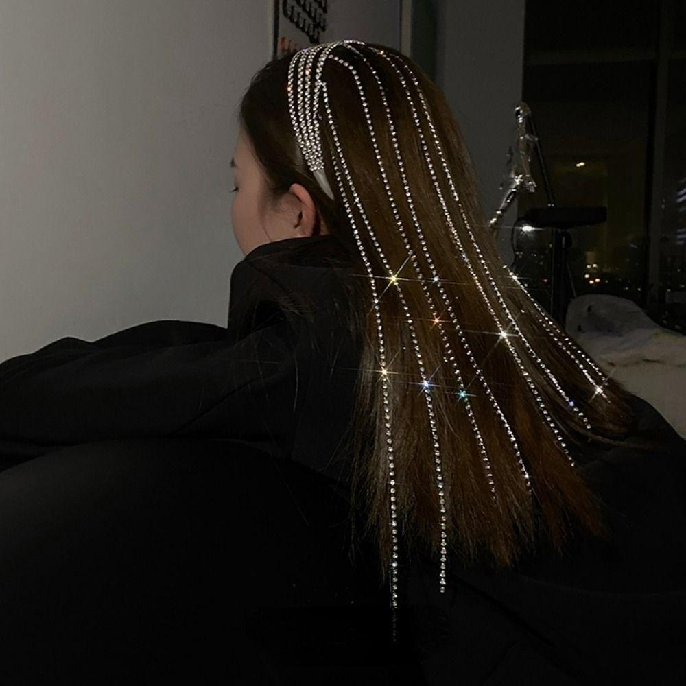 Luxury Crystal Hair Chain Reflection Shiny Hair Accessories Fashionable Girls Headwear  Parties