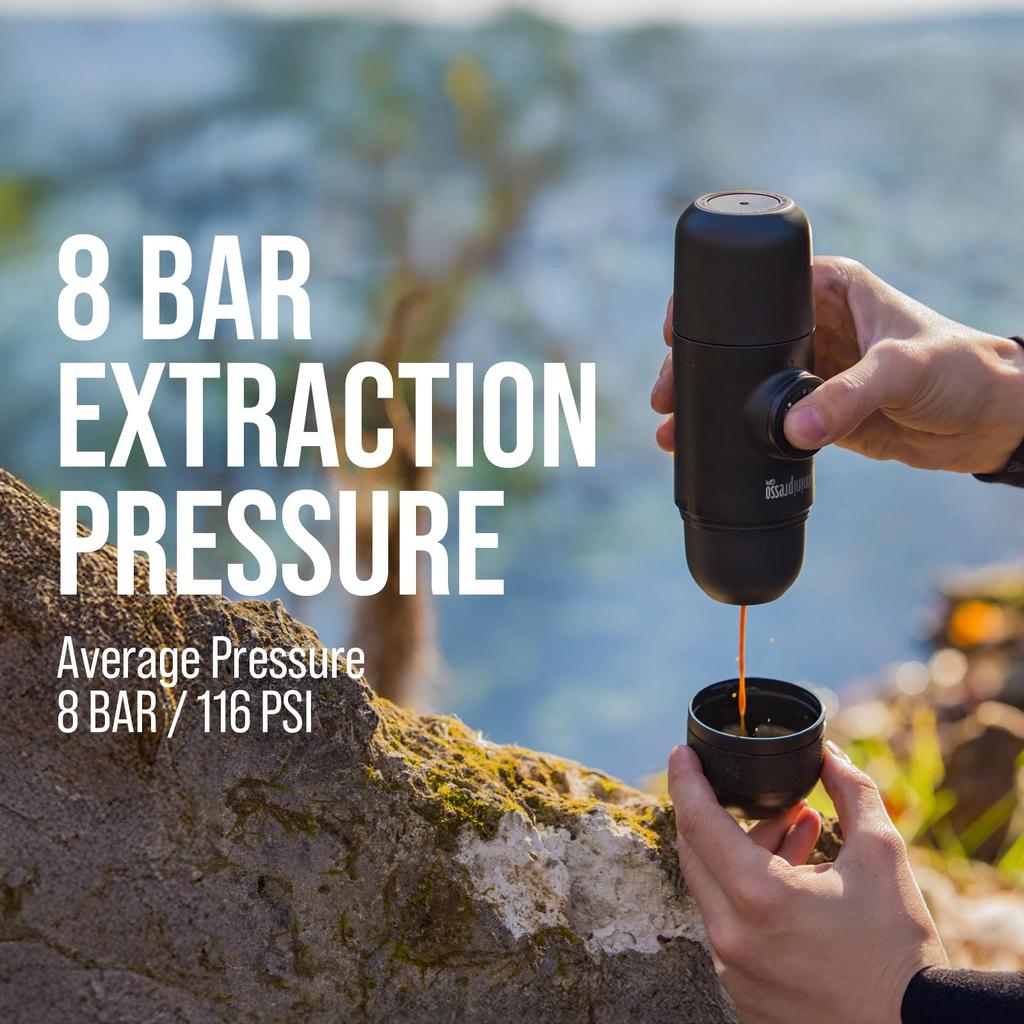 WACACO Minipresso GR, Portable Espresso Machine, Travel Coffee Maker, Manual Piston Action Operation [Parallel Import]