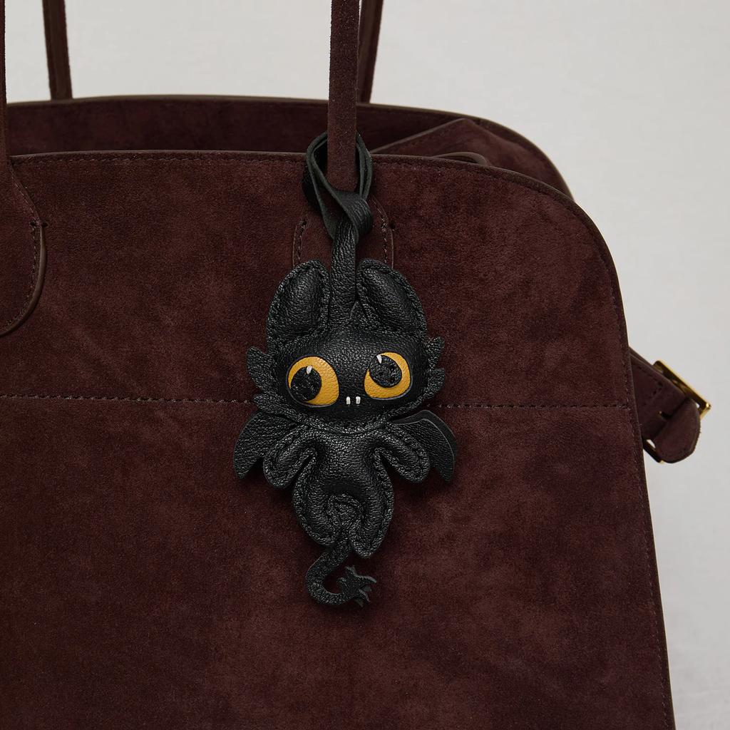 Sheepskin Handmade Leather Cute Dragon Bag Charm KeyChain Gift Cute Decoration Suitable For Bags Exquisite Charm Bag Accessories