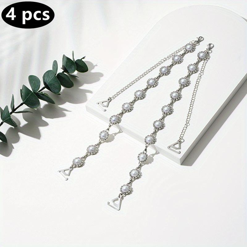 

4 шт. бретельки для бюстгальтера из искусственного жемчуга, элегантные регулируемые бретели для нижнего белья, аксессуары для женского нижнего белья 180 г 4 pcs