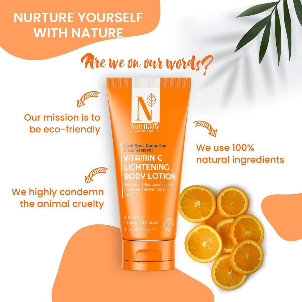 NutriGlow Advanced Organics Vitamin C Aufhellende Körperlotion 5,07 oz