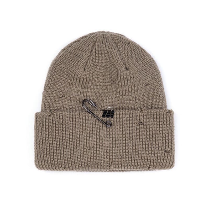 BLACKBLOND BBD Ripped Custom Long Beanie (Dark Beige)
