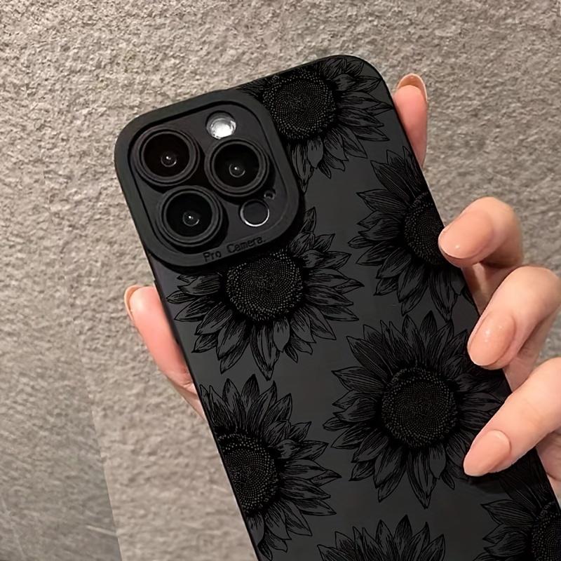 Sunflower pattern graphic phone case for iPhone 15 14 13 12 11 XR X XS Pro Max 7 8 plus se mini silicone protective back cover