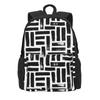 Black And White Striped Backpack Abstract Lines Stylish Backpacks Women Men Sport Pattern School Bags High Quality Rucksack