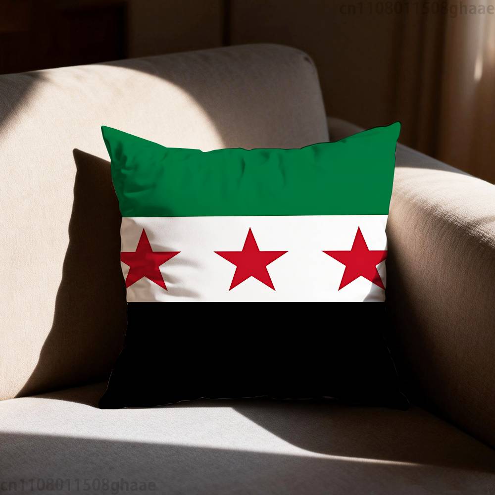 Eagle Syrian New 2026 Logo Flag  Pillow Case Sofa Living Room Bedroom Headboard Backrest Cushion Square Cushion Nap Time