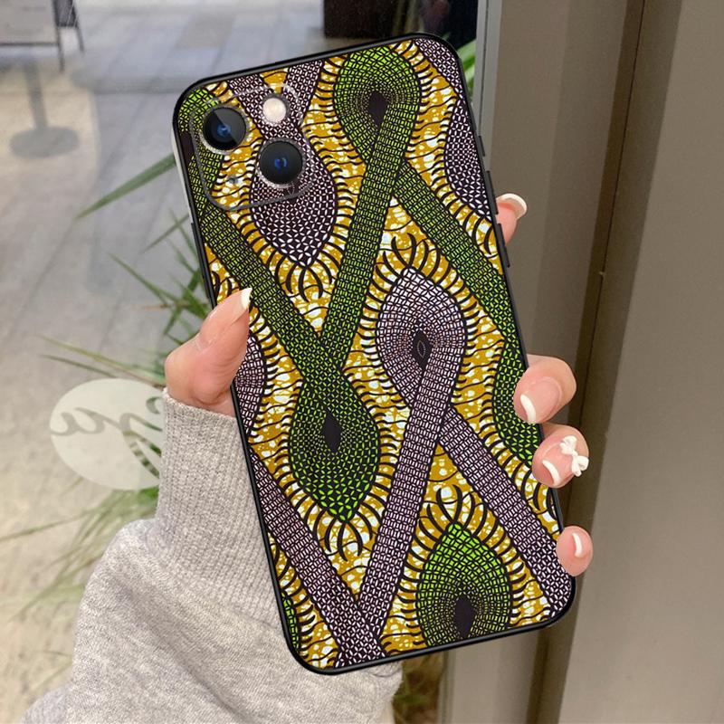 African Style Fabric Print Case For iPhone 17 Air 16 15 14 13 11 12 Pro Max Plus 12 13 Mini 16e 17 Pro Max Back Cover