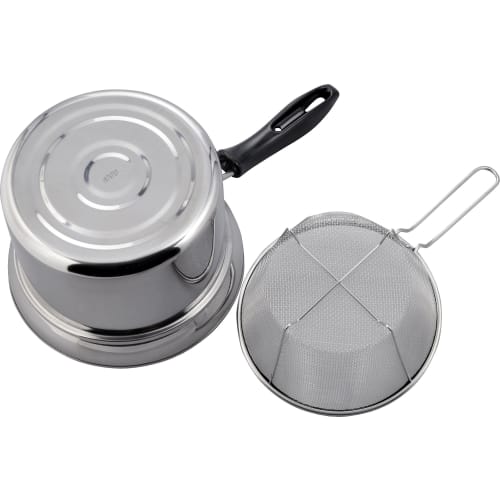 Wahei Freiz One Handed Pot 18cm with Colander IH Compatible Stainless Steel Nabeya Daisaku NR-7731