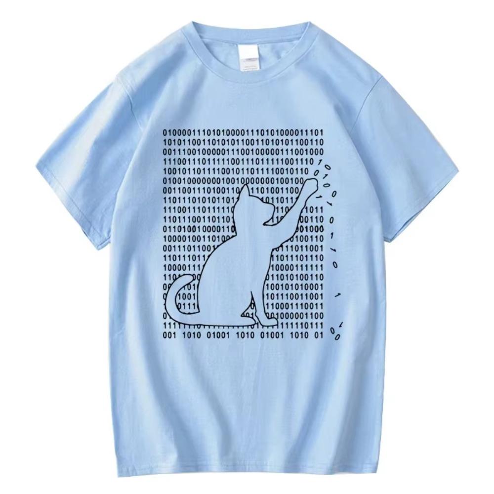 

Мужская футболка высокого качества 100% хлопок Смешной принт с крутым котом Летняя свободная с коротким рукавом для мужчин Футболка Мужские топы Футболки XXXXXL синий