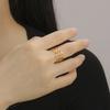 Women's Hollow Stars Ring Stainless Steel Adjustable Open Finger Rings Trendy Jewelry Birthday Gift