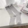 Silver Crystal Ballet Style Mid-Calf Socks - Women's Spring/Summer Transparent Ruffle Stockings, Japanese Sweet Girl Style.