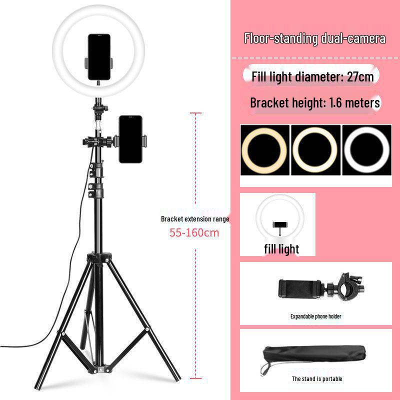 Live Streaming Phone Stand with HD Fill Light and Multifunctional Tripod