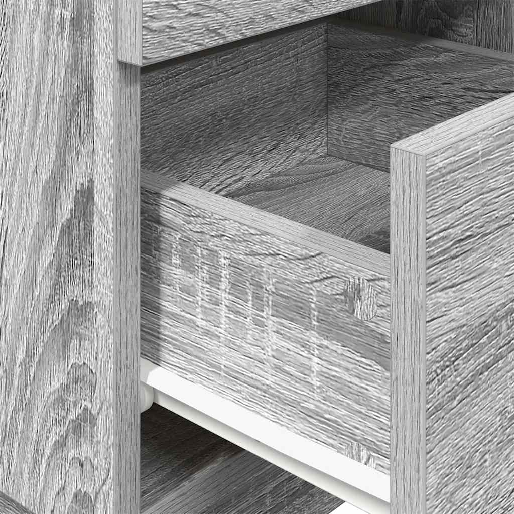 Nightstand with 2 Drawers Grey Sonoma 36 X 36 X 68 Cm