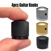 4pcs Metal Guitar Control Knobs - Chrome / Black / Gold | Locking Hex Design W/ Wrench | Potentiometer Caps for Guitar/Bass