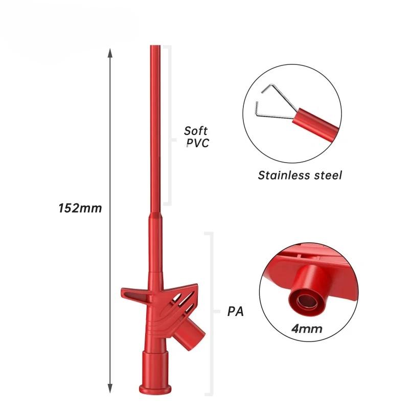 Quick Test Hook Clip CAT III 1000V High Voltage 10A Current Flexible Professional Insulated Testing Probes with 4mm Socket