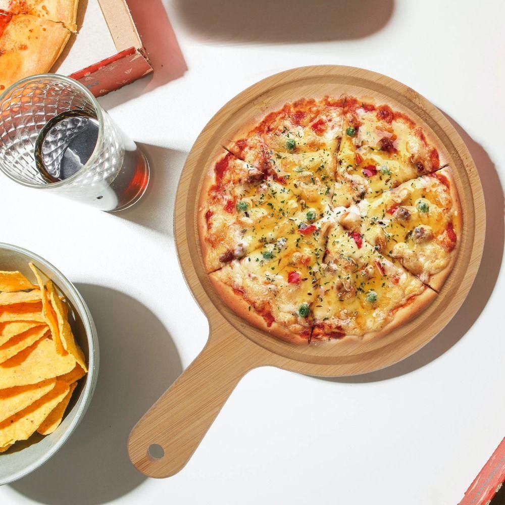 Durable Bread Serving Board Bamboo Pizza Making Peel Practical Wooden Pizza Paddle  Kitchen Tools