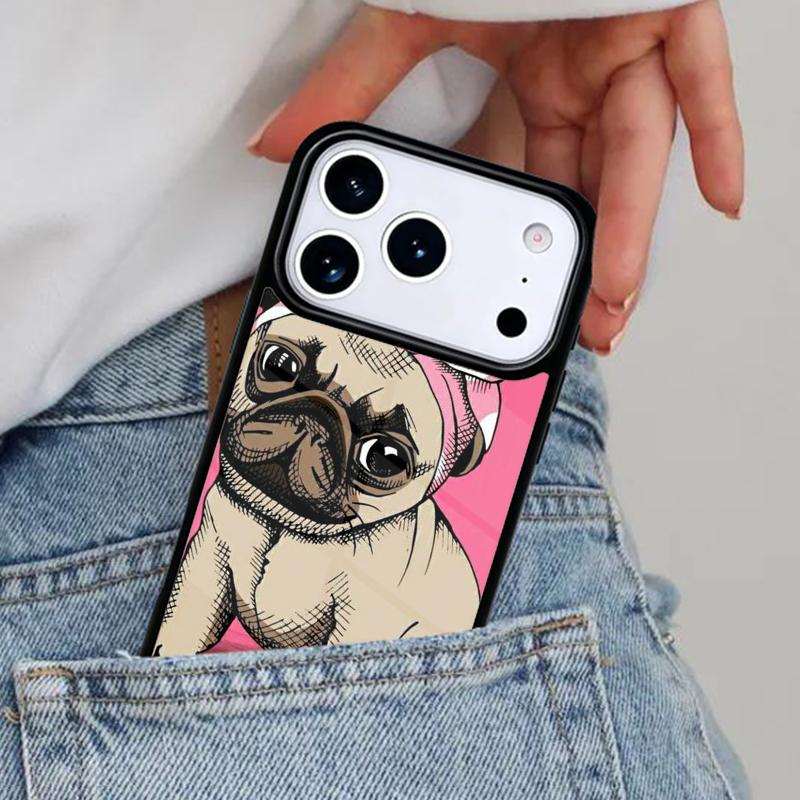 Cartoon French Bulldog Soft Phone Case for iPhone 16e 15 14 13 12 17 Pro Max Plus Air 17pro Cover Coque