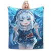 Super Warm Anime Gawr Gura Aesthetic Plush Throw Blanket for Couch Chair Travel Flannel Bedspread Bed Cover