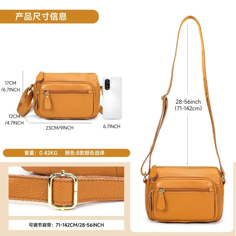 Women's Full-Grain Leather Underarm Crossbody Bag – Lightweight Versatile Mini Purse Multi-Color for Work Office Party & Travel