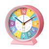 Early Education Desk Clock Needle Display Quartz Alarm Clock Silent Sweep Movement Silent Walking Soft Night Light Metal Frame