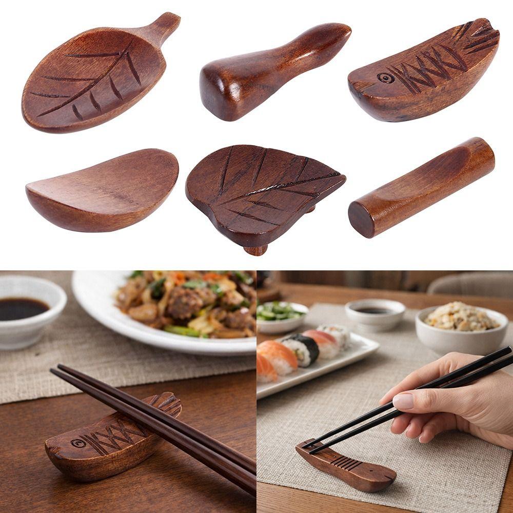 1pcs Wooden Chopstick Rest Handicrafts Chopsticks Pillow Portable Chopstick Holder  Home