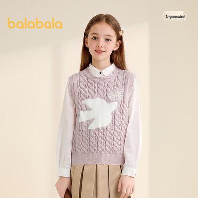 Balabala Girls' Autumn Knitted Vest