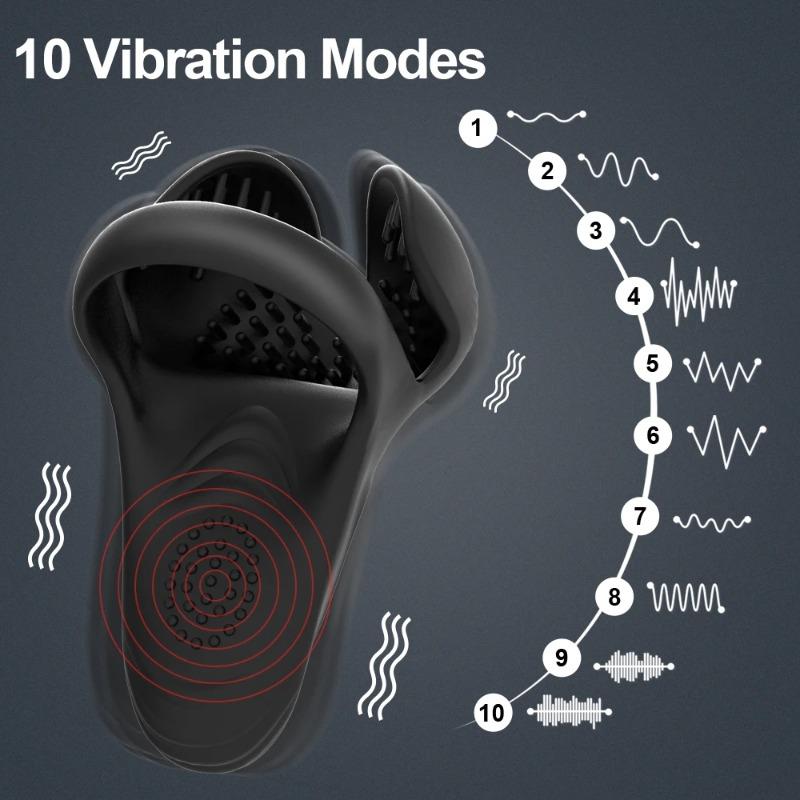 Remote-Controlled Vibrating Cock Ring for Men – Testicle & Perineum Stimulator with Scrotum Massage
