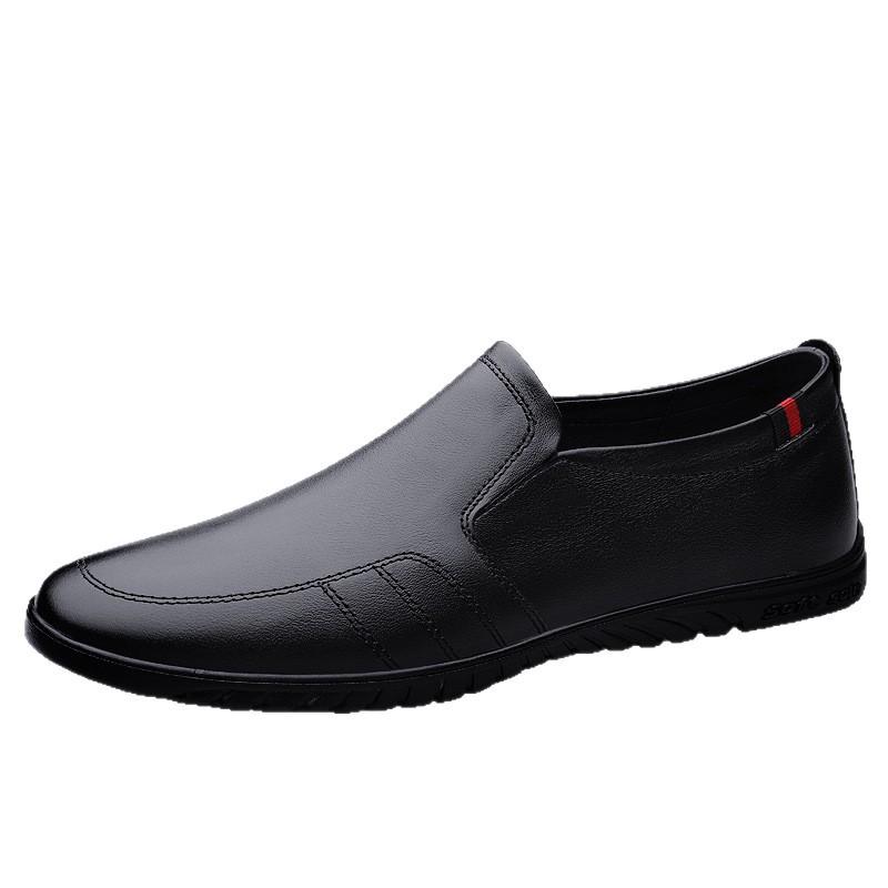 6688 Men'S Shoes Loafers Leather Shoes Foot Cowhide Surface One Pedal Flat-Soled Handmade Casual Shoes Large Size Single Shoes