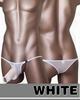 Heureux La Joie Briefs with Front Elephant Sexy Underwear Men's T-Back Opening, Design, Half-Back Briefs, (JP, Alphabet, M, WHITE)