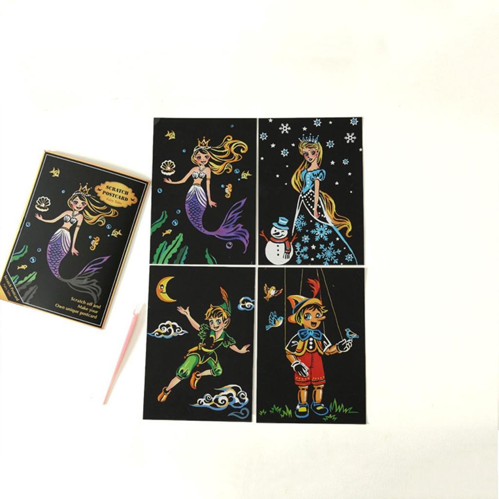 Colorful Scratch Art Paper Magic Painting Paper Featuring Premium Quality Cardboard