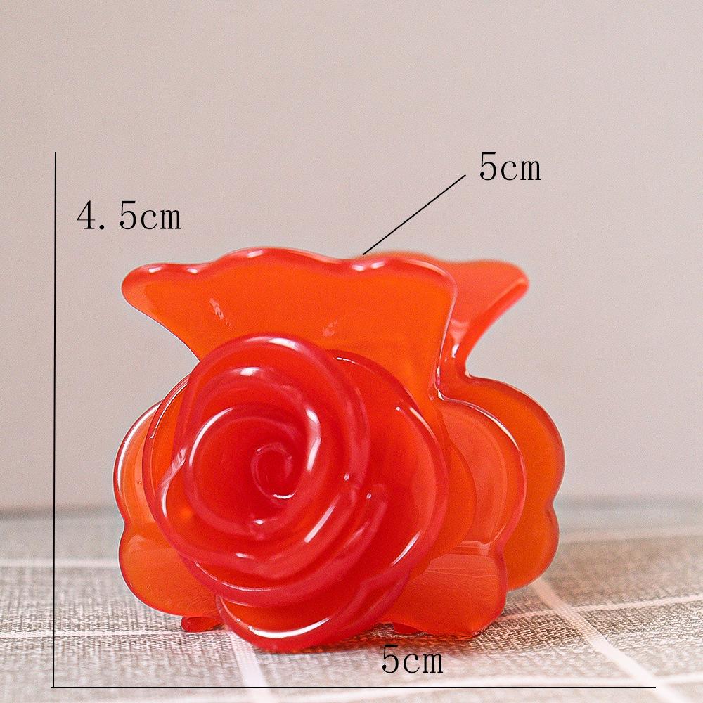 

Acetate Color Rose Flower High-End Gold Label Letter Hair Catcher For Women