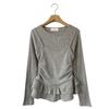New Arrivals Open Run Women Cotton Spandex Ribbed Layered Long Sleeve Tee