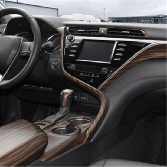 Wood Grain Console Gear Shift Knob Shifter Lever Trim For Toyota Camry 2018-