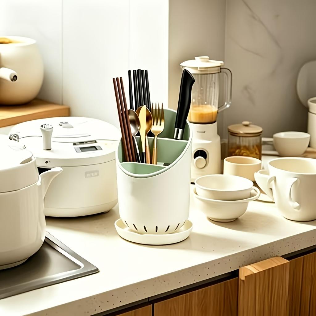 Drainable Chopstick Storage Tube 1Pc Kitchen Tableware Holder Rack Household Countertop Cutlery Drain Box Organizer