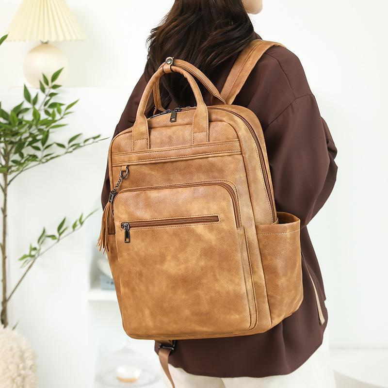 Ladies' Backpacks, Pu Large-capacity Business Bags, Computer Backpacks, Retro Backpacks, Women's Bags