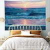 Ocean Tapestry Wall Hanging, Sea Beach Wave Sun Cloud Landscape Scenery Nature Wall Art [Double-Folded Hems] Bohemian Home Decor