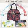 Baroque Damask Luxury Pattern Insulated Lunch Bag for Women Men Resuable Portable Bento Tote Bags with Adjustable Shoulder Strap