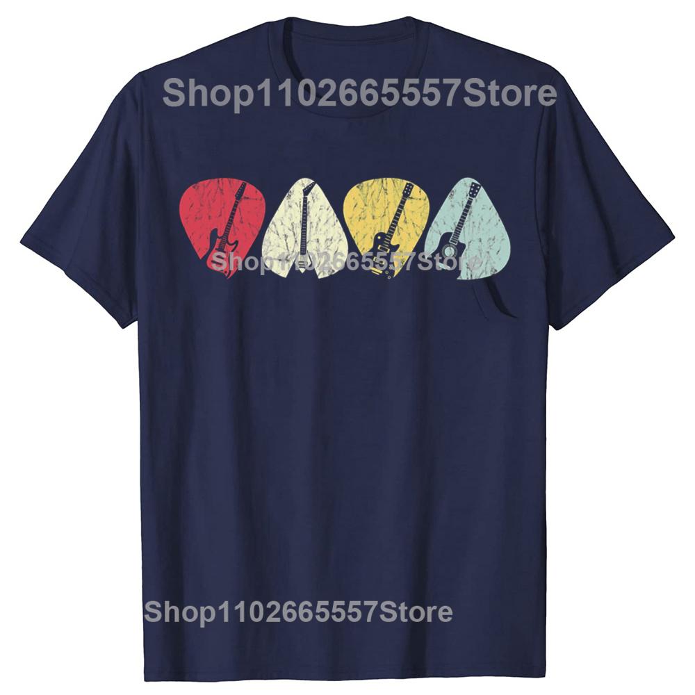 Funny EGuitar Pick For Guitarist Retro Graphic Tshirts Unisex Womens Fashion Casual Tshirt 100 Cotton Loose Oversized T Shirt