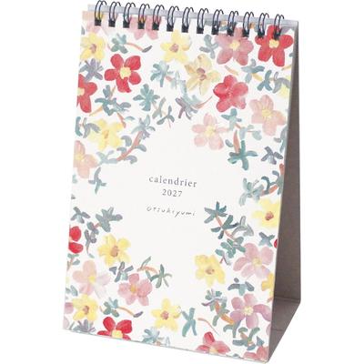 El Commune Matoka 2027 Desk Calendar Memoir CAL183 Floral Art Monday Start Spiral Bound
