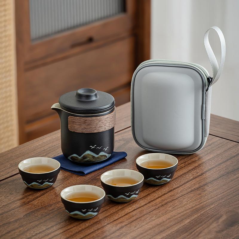 Dayanhe Aoyama Asuka Travel Tea Set Coarse Pottery Kuaike Portable High-end Business Event Gift