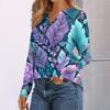Women's Floral Print Long Sleeve  Shirt Elegant Casual Tops Trendy Shirt Tops