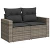 Ensemble de canapés de jardin de 12 pièces avec coussins gris en rotin poly et acacia, Ensemble de salle à manger de jardin 3363608
