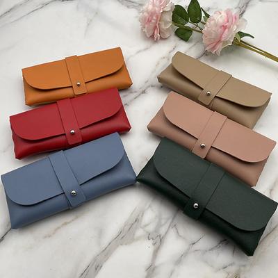 Glasses Case Scratch-resistant Large Capacity Space-saving Soft Flocked Lining Protective Faux Leather Dustproof Sunglasses Case Daily Supply