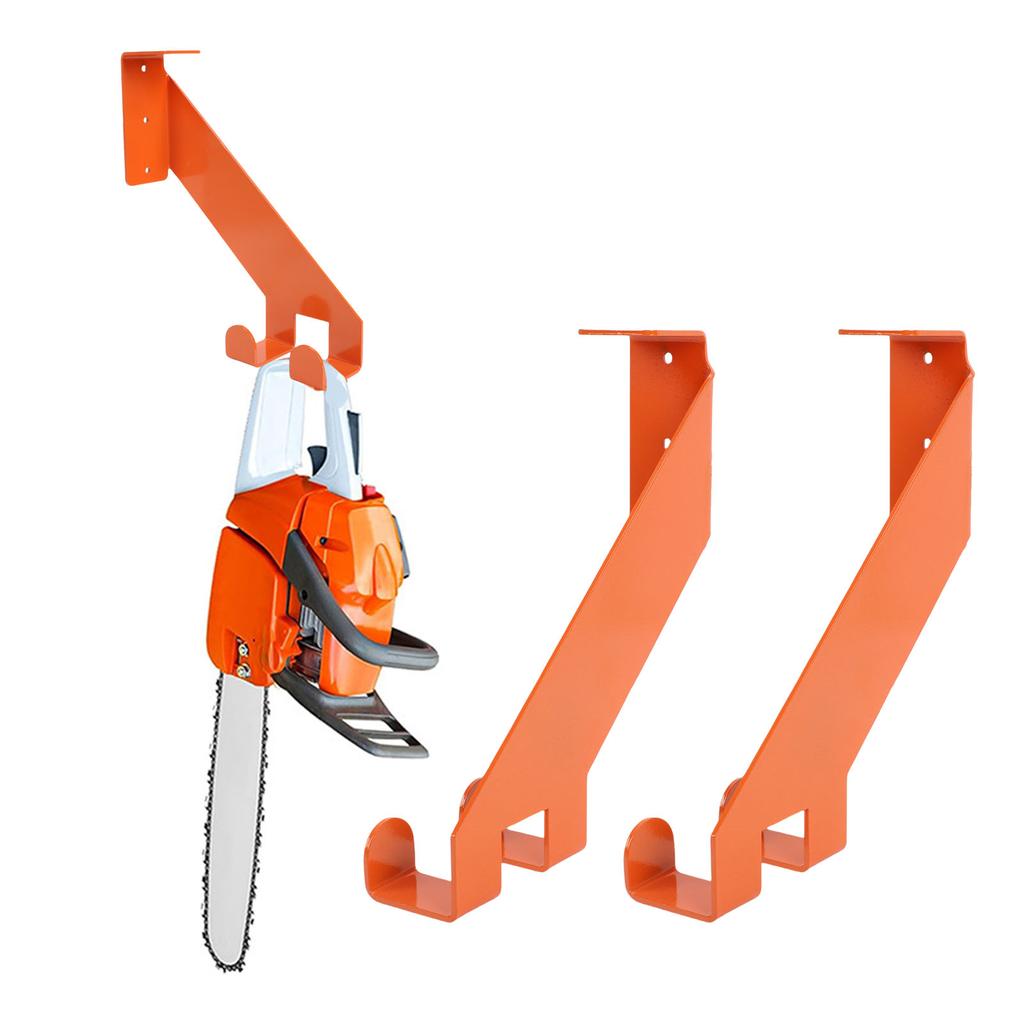 2PCS Chainsaw    Stainless Steel Wall Mount Heavy Duty Chainsaw Hold  Garage Storage   for Home Workshop Orange