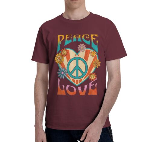 Peace Love Peace Sign 60s 70s Hippie Style Tshirt Unisex Clothing Cotton Casual Daily Four Seasons Tees Shirts For Unisex