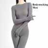 Unisex Five-Finger Onesie Winter Velvet Full Bodystocking High Elastic Crotchess Lingerie Jumpsuit Men Penis Sheath Nightwear