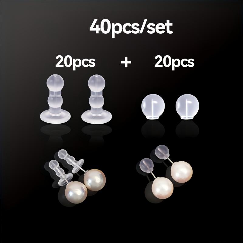 

40Silicone earplug backing | Anti-puncture Full-coverage earplugs Transparent earrings Ideal for jewelry making Silicone material 40Pieces/Set прозрачный