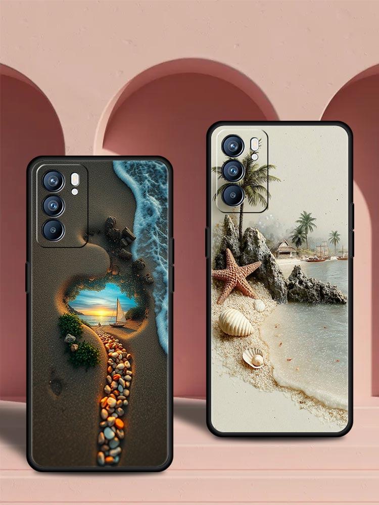 Ocean Coastal Seashell Seaweed Phone Case For Oppo Reno 13 12 11 10 7 F Find X5 X6 A98 A80 A79 A78 A57 A54 A31 A17 Pro Soft TPU