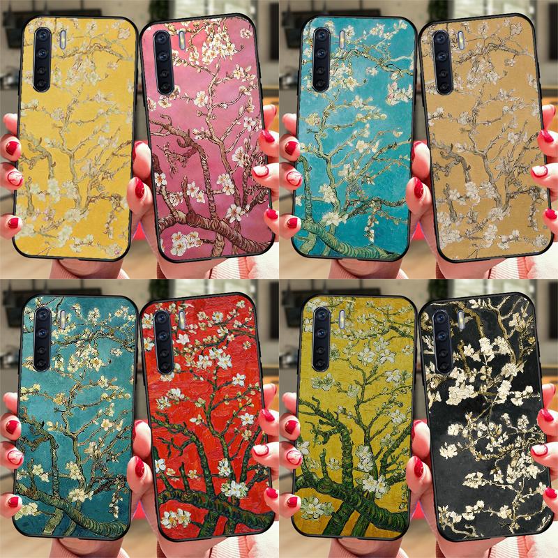 Blossoming Almond Tree Case For OPPO Reno 5 Lite 2Z 2F A5 A9 A53 A53S 2020 A52 A72 A1K A15 A83 A94 A74 A54 Coque