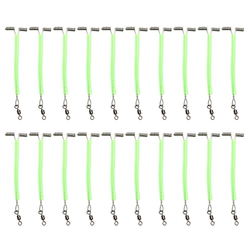 20Pcs/set Luminous Tube Fishing Rigs with Rolling Swivels T-Shape Balance 3 Way Arm Connector Fishing Line Making Tackle